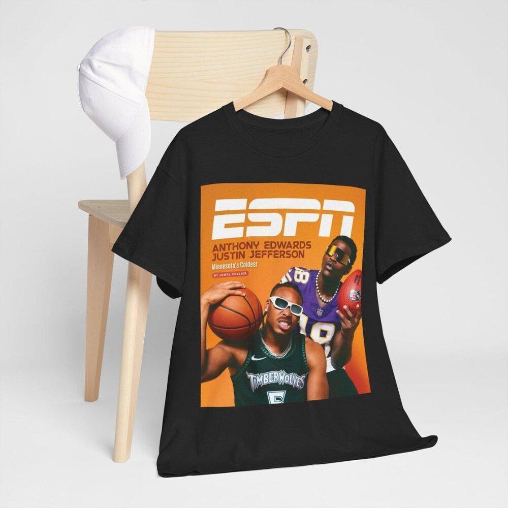 Anthony Edwards Justin Jefferson Minnesota Timberwolves Vikings Espn Tee Shirt